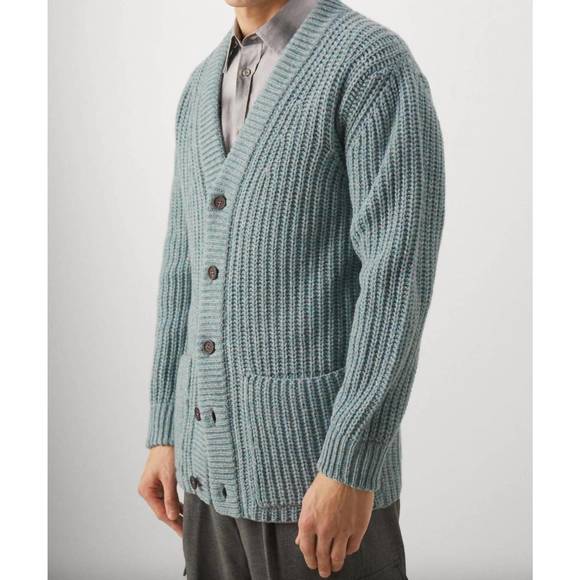 NEW NN07 men's benzon cardigan in light grey multi - Picture 3 of 3